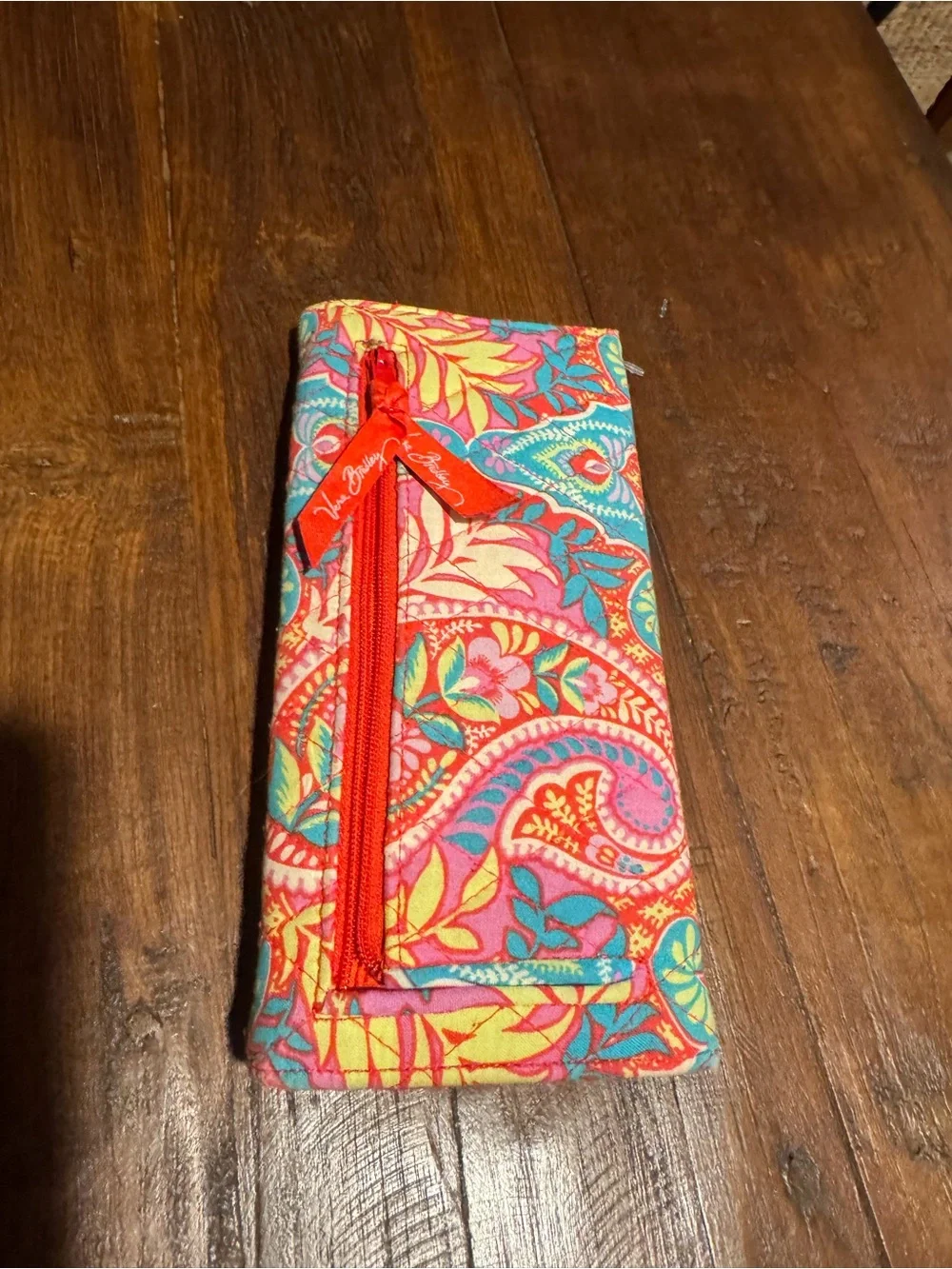 Vera Bradley Floral Paisley Wallet in Red, Turquoise, Pink - Picture 2 of 3